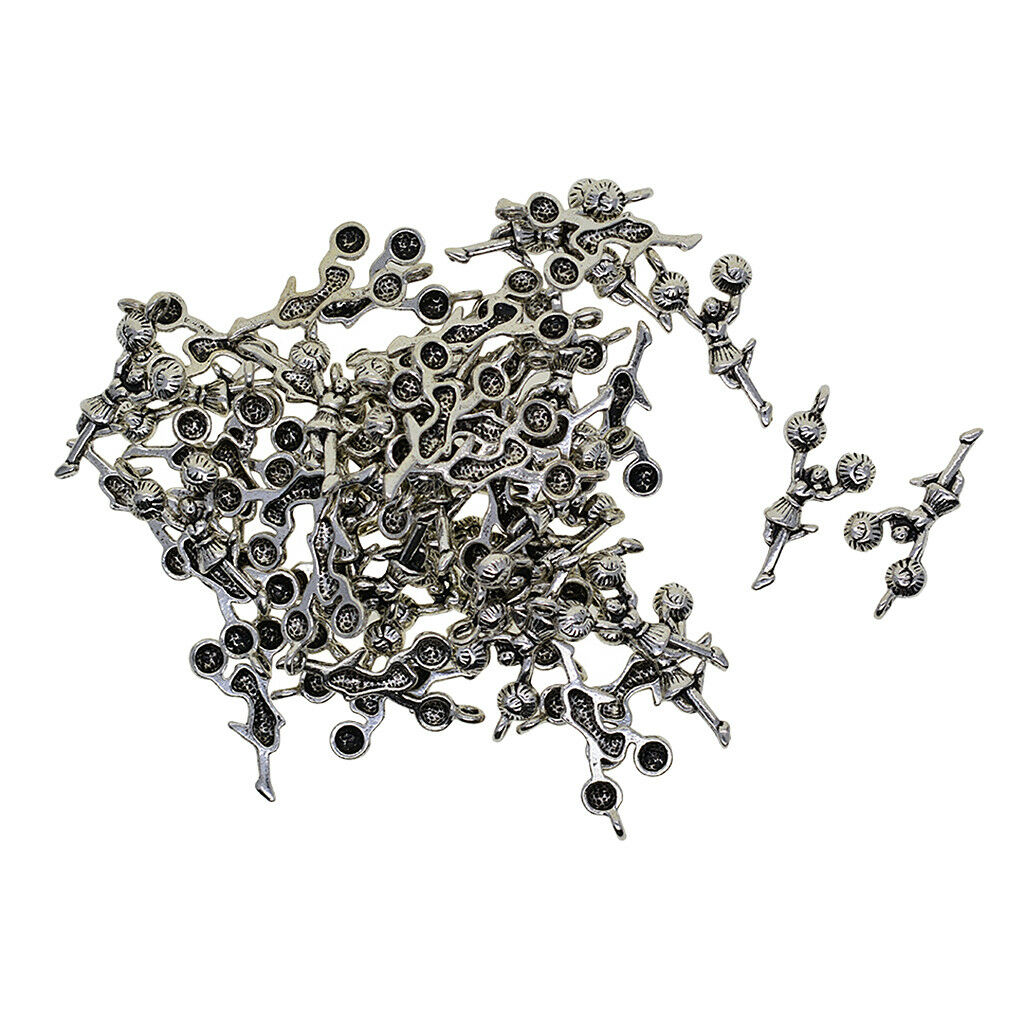50pcs Cheerleaders Alloy Pendants Charms for DIY Bracelet Necklace Earrings