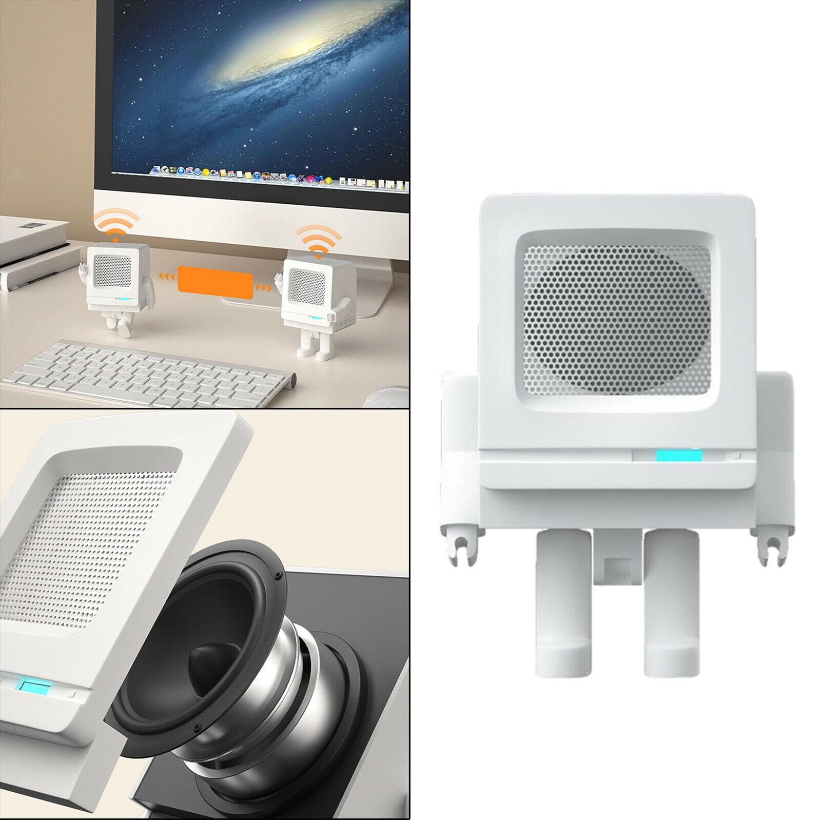 Cute Bluetooth Speaker Wireless Stereo Sound Desktop Robot Audio Laptops