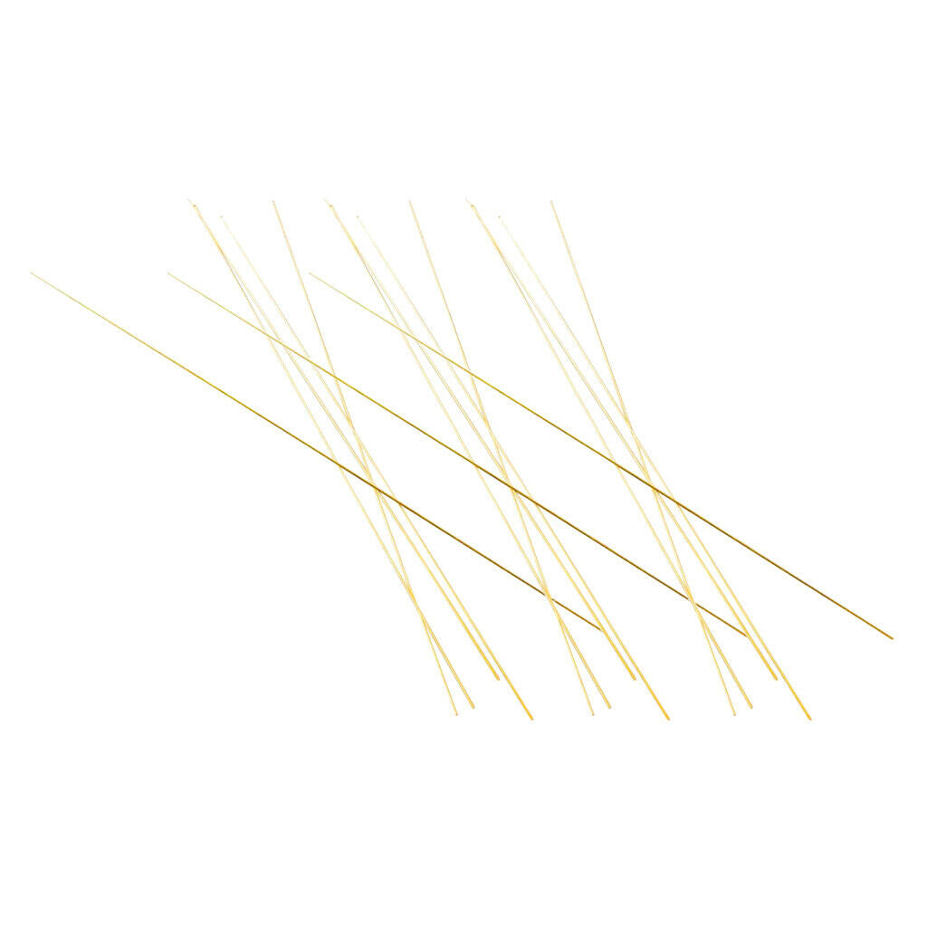 Set of 15, Straight Round Brass Rods Bar Stock Assorted Lot for DIY 300x1mm