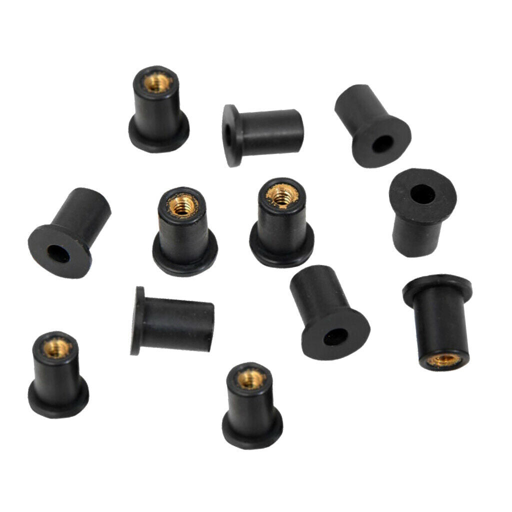12 pieces motorcycle fairing screws, rubber nuts M5 screws