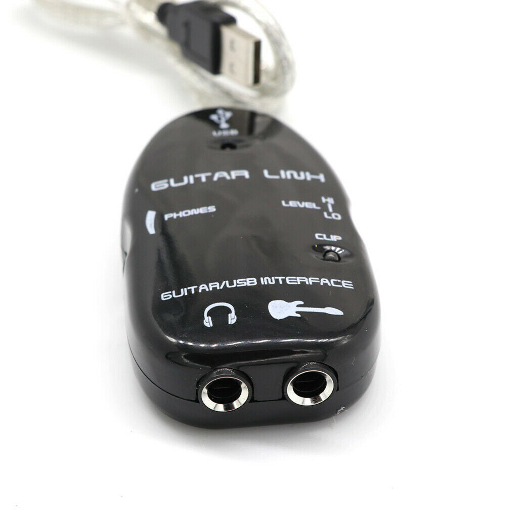 Black Guitar To USB Interface Link Cable Audio Adapters For PC/ Recording