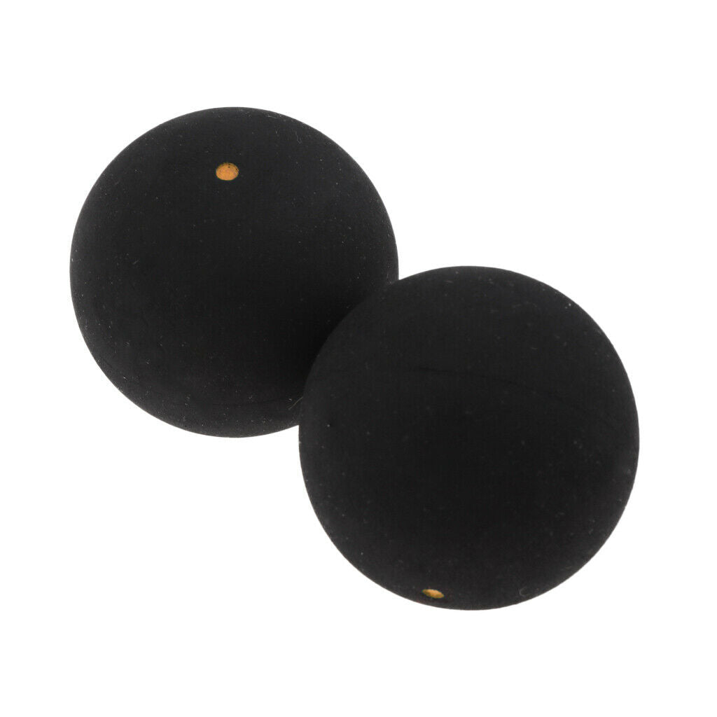 2Pcs Squash Balls Single Yellow Dot Generic Rubber for Practice Training Gym