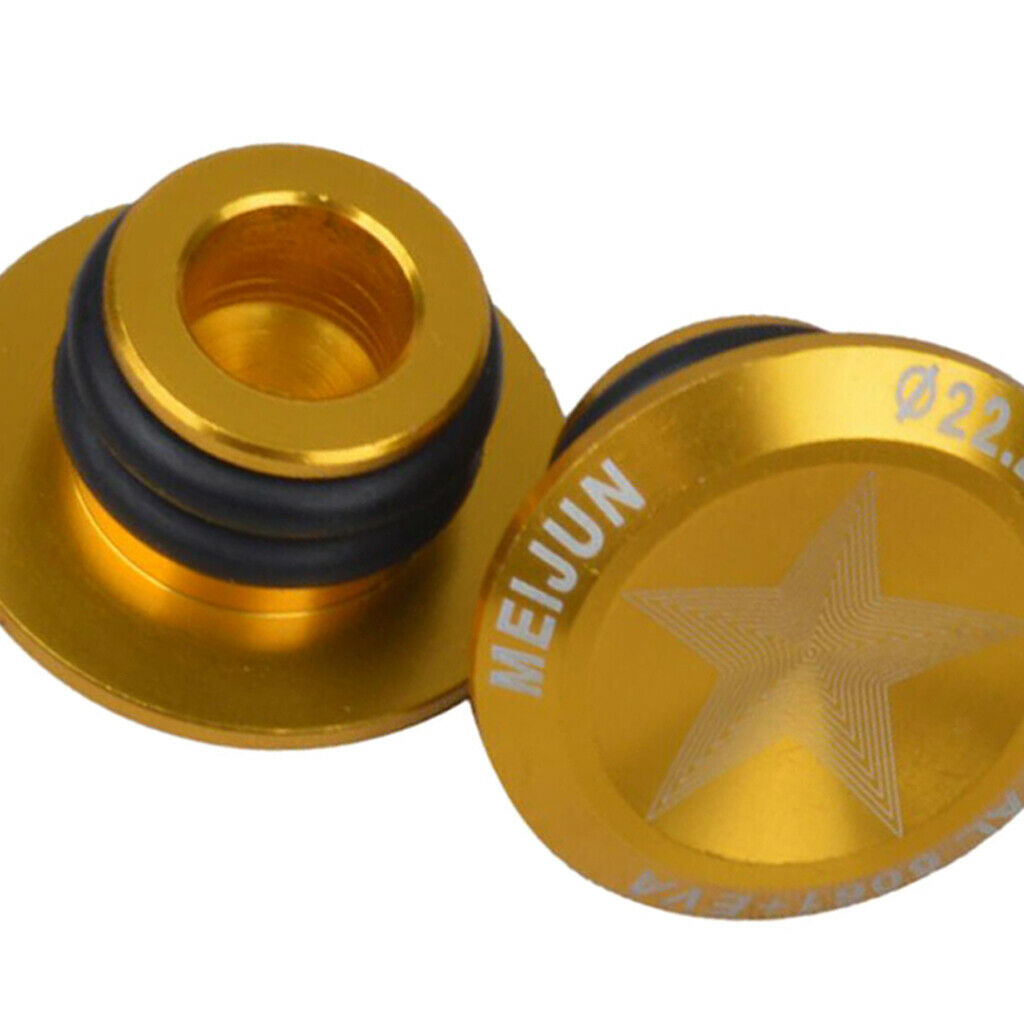 1 Pair Aluminum Alloy Bicycle MTB Handlebar Bar End Plugs Caps Set Golden