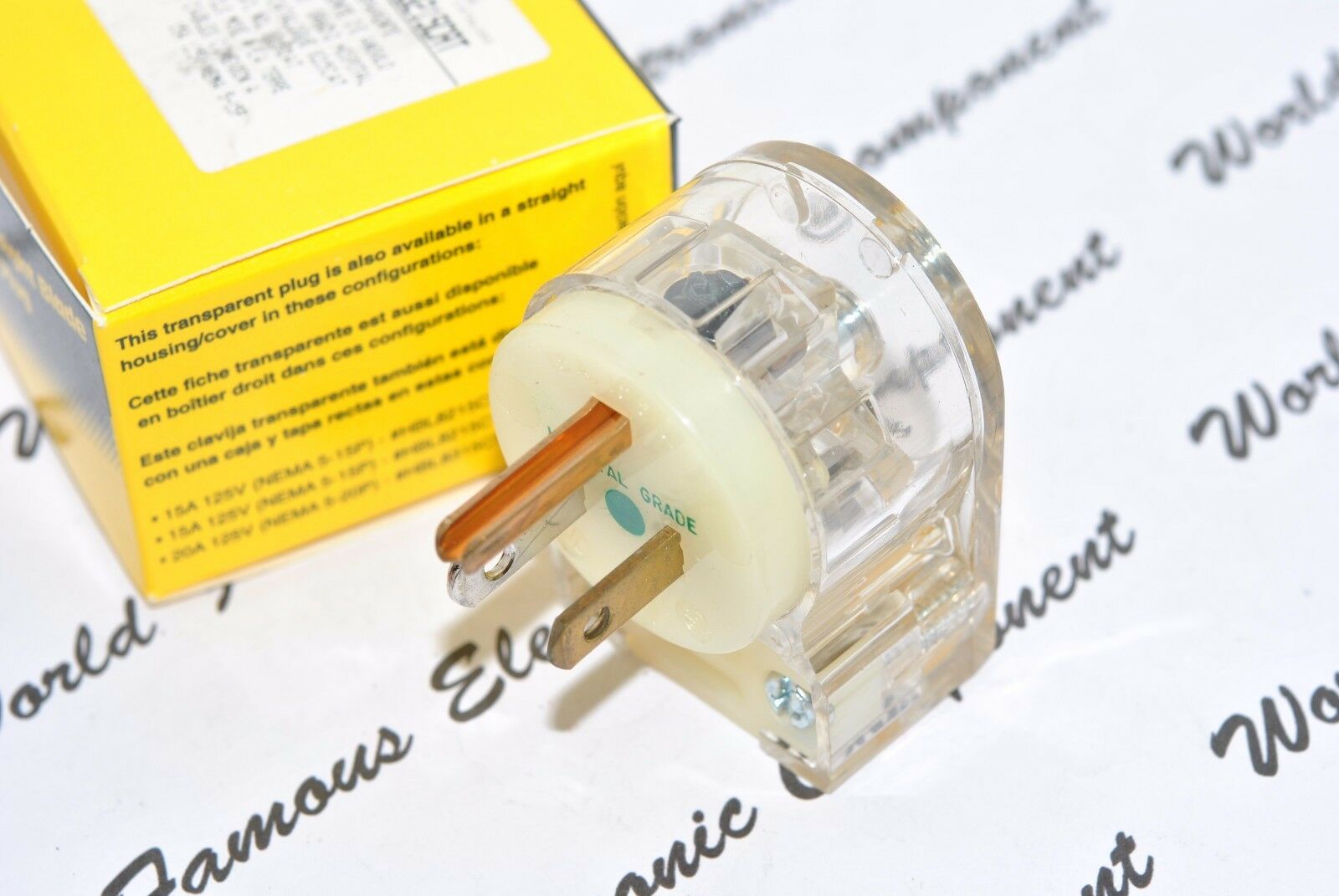 1pcs-HUBBELL WIRING HBL8215CAT 15A 125V NEMA5-15P Hospital Grade Plug