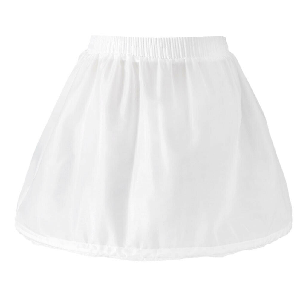 2Pcs Single Hoop Puffy Tulle Petticoat Princess Elastic Chiffon Underskirt