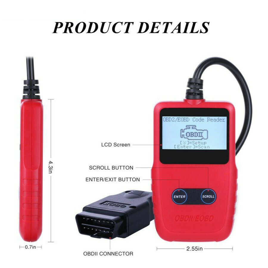 VC309 EOBD OBDII OBD2 Car Scanner Code Reader Auto Engine Diagnostic Reset Tool