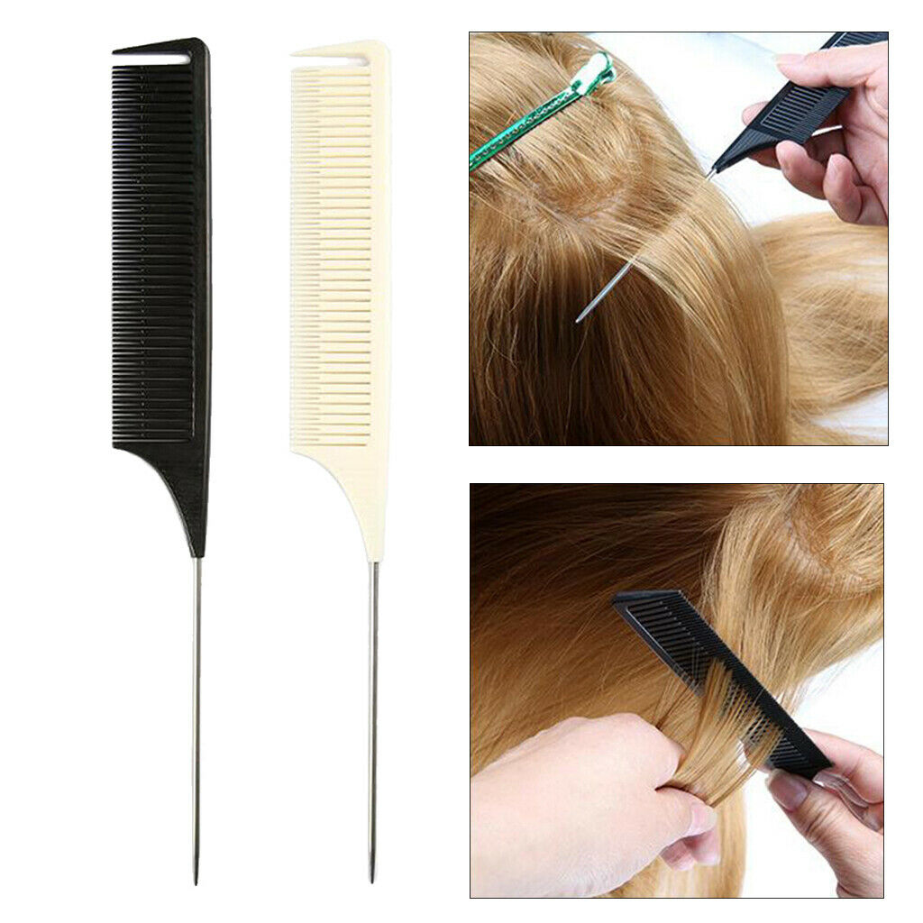 2pcs Fine Sectioning Weave Highlighting Foiling Hair Comb for Barber Combs