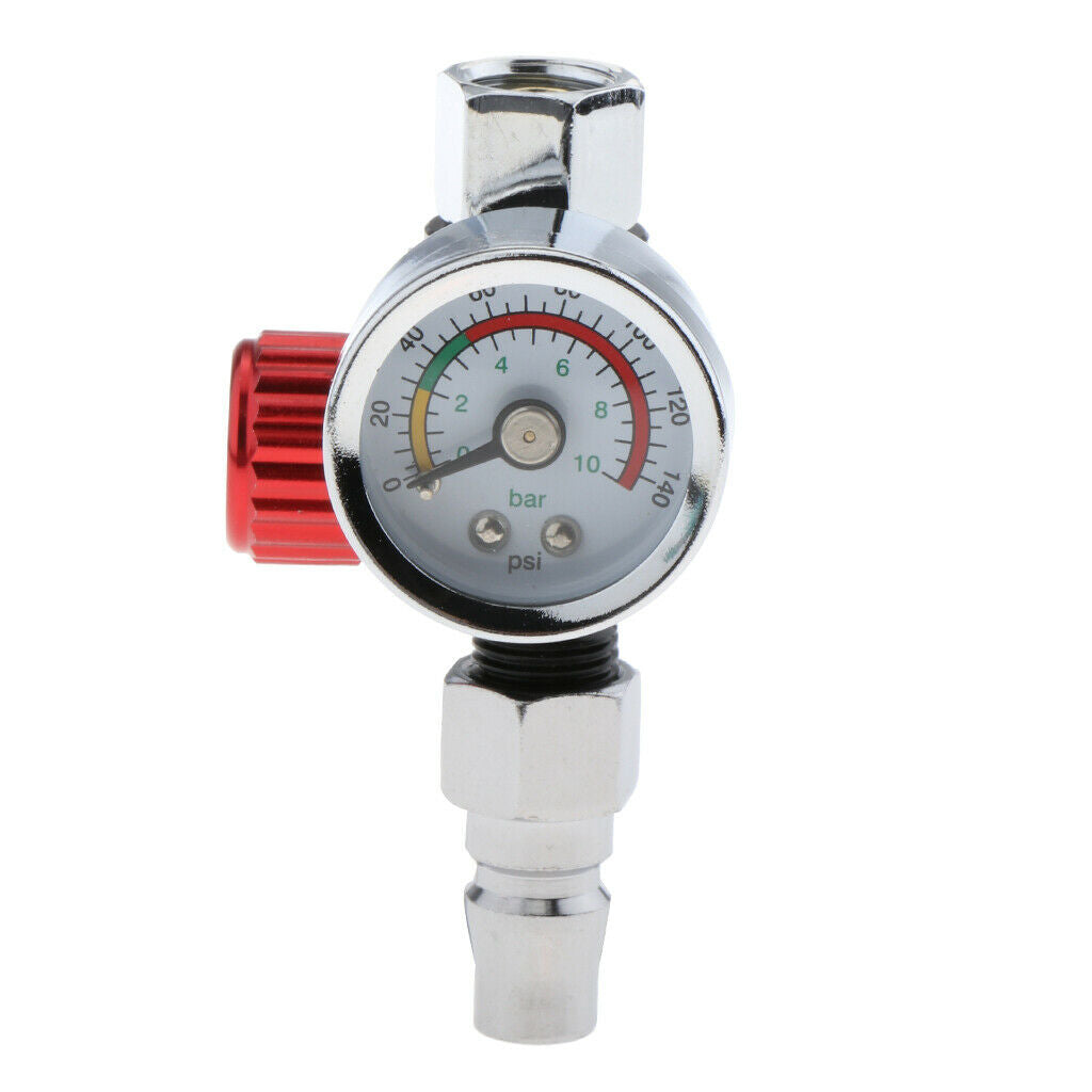 3Pcs Universal Spray Gun Air Pressure Regulator Valve Gauge Compact Size