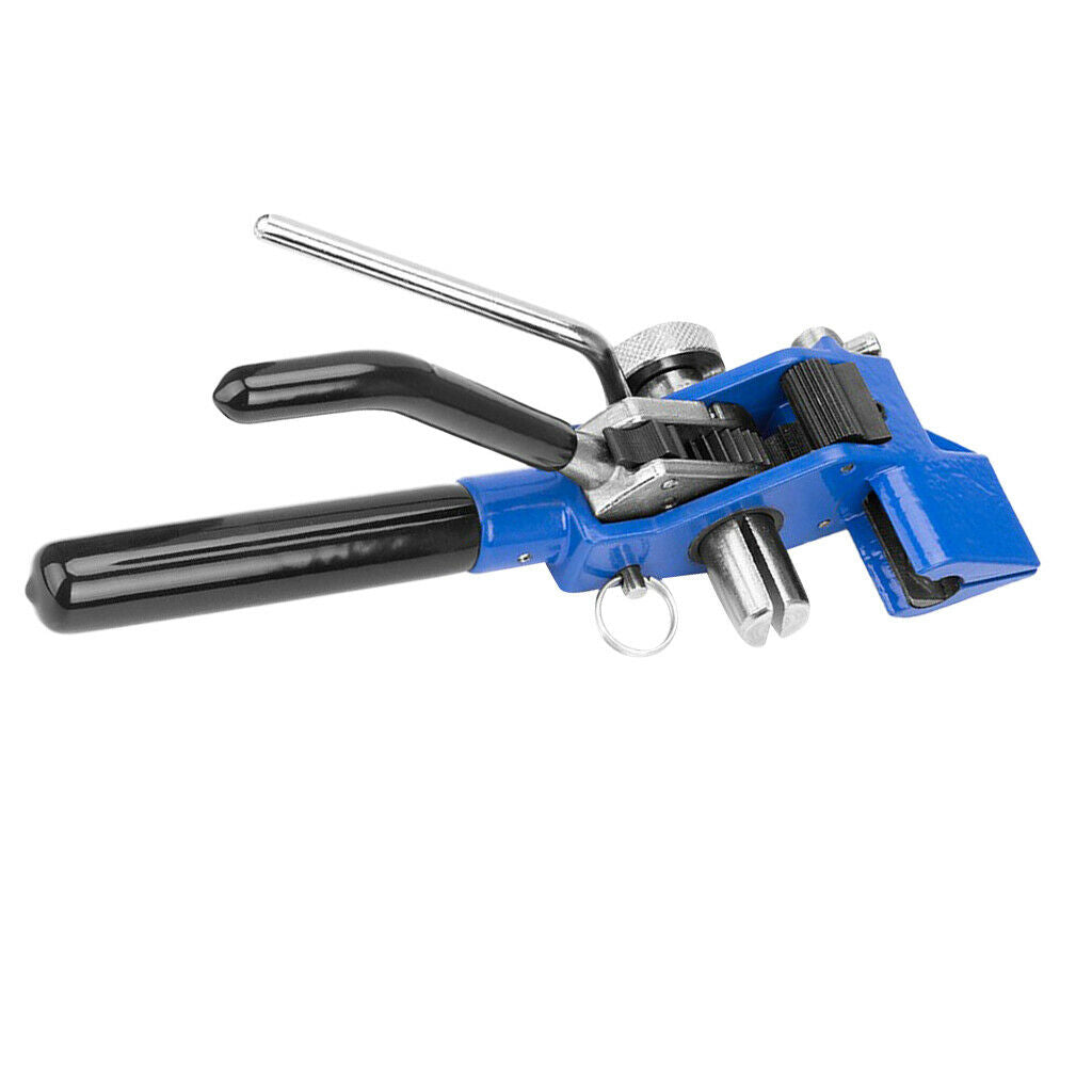 Single-lever tensioning device, strap tensioning device, strapping, closure with