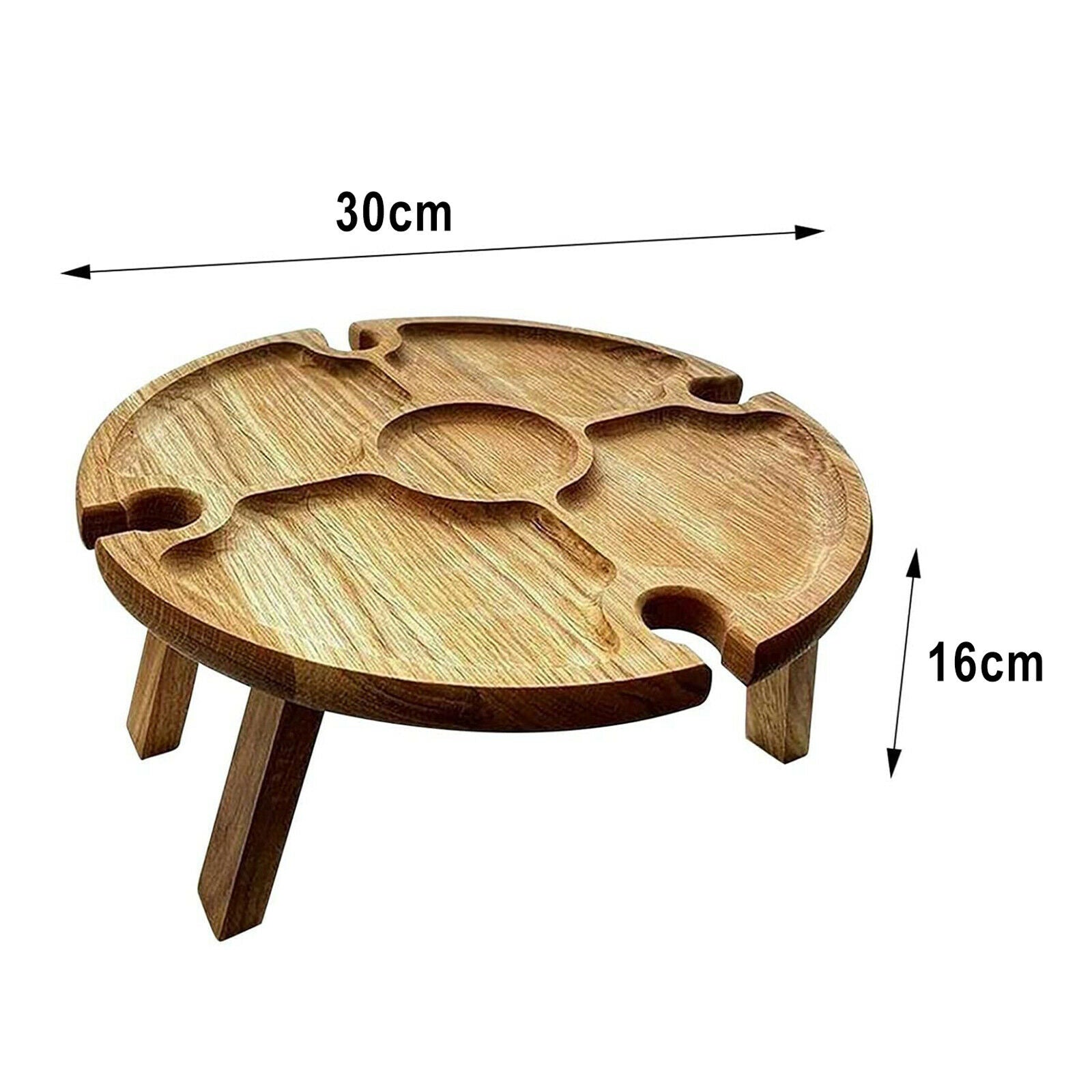 Outdoor Wooden Folding Picnic Table With Glass Holder,2 In 1 Wine Glass Rack