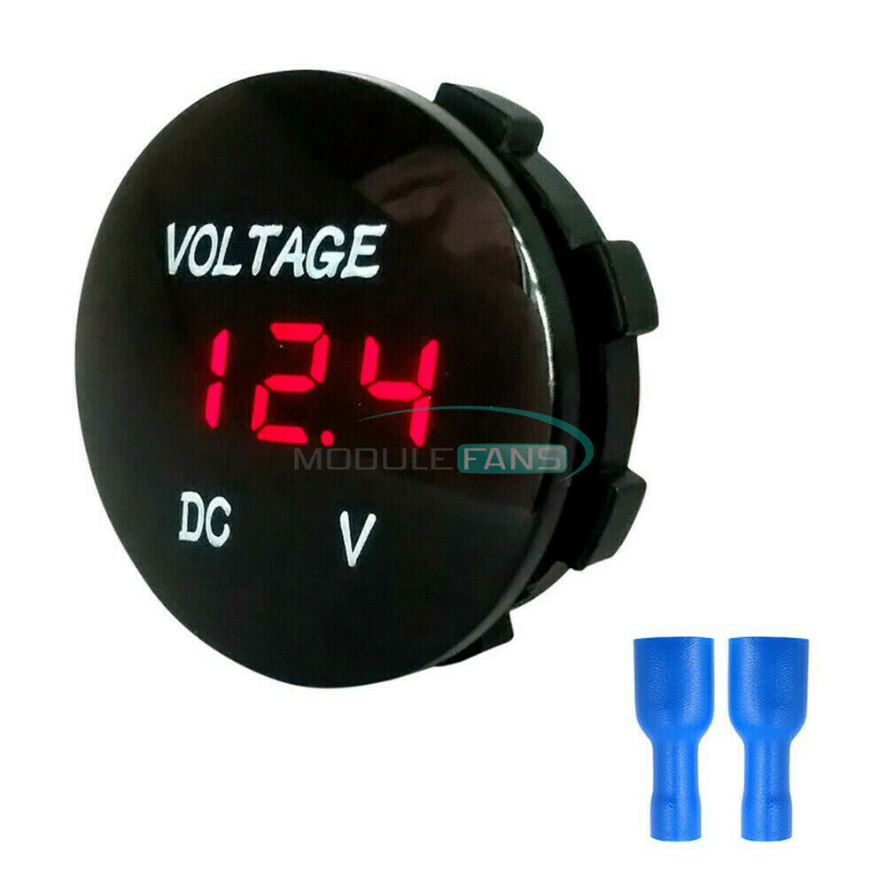 12V-24V Red LED Panel Digital Voltage Meter Display Voltmeter for Motorcycle Car