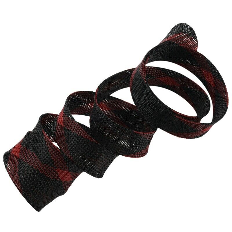 Fishing Rod Cover Rod Braided Strap Reel Cover Glove Protector (Black red) E4Z9