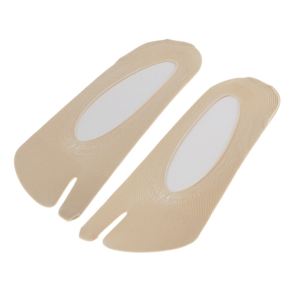 1 Pair 2-Finger Low Cut Boat Socks for Summer Slippers, Casual Flip Flops