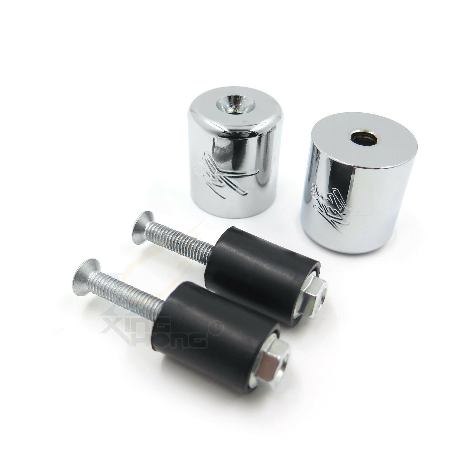 For Suzuki Katana 600 750 89-06 Chrome BILLET ALUMINUM Bar ends Rubber