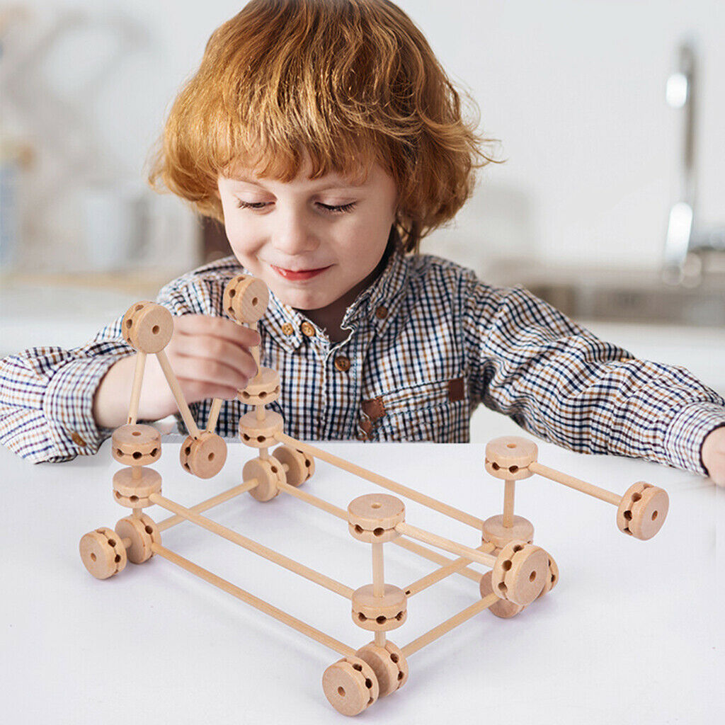 Creative Fort Building Kit Wood Construction Rocket Toys DIY Puzzle Builder