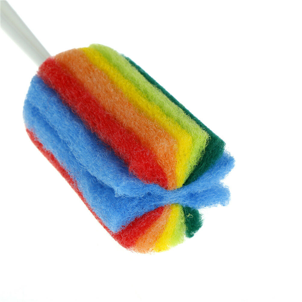 Rainbow Long Handle Easy Cup Brush Sponge Cleaner Cleaning Brush Bottle_S.l8