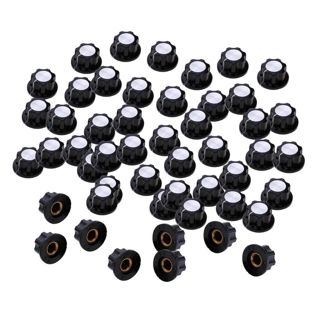50 Pieces Plastic Potentiometer Volume Control Rotary Bakelite Knob