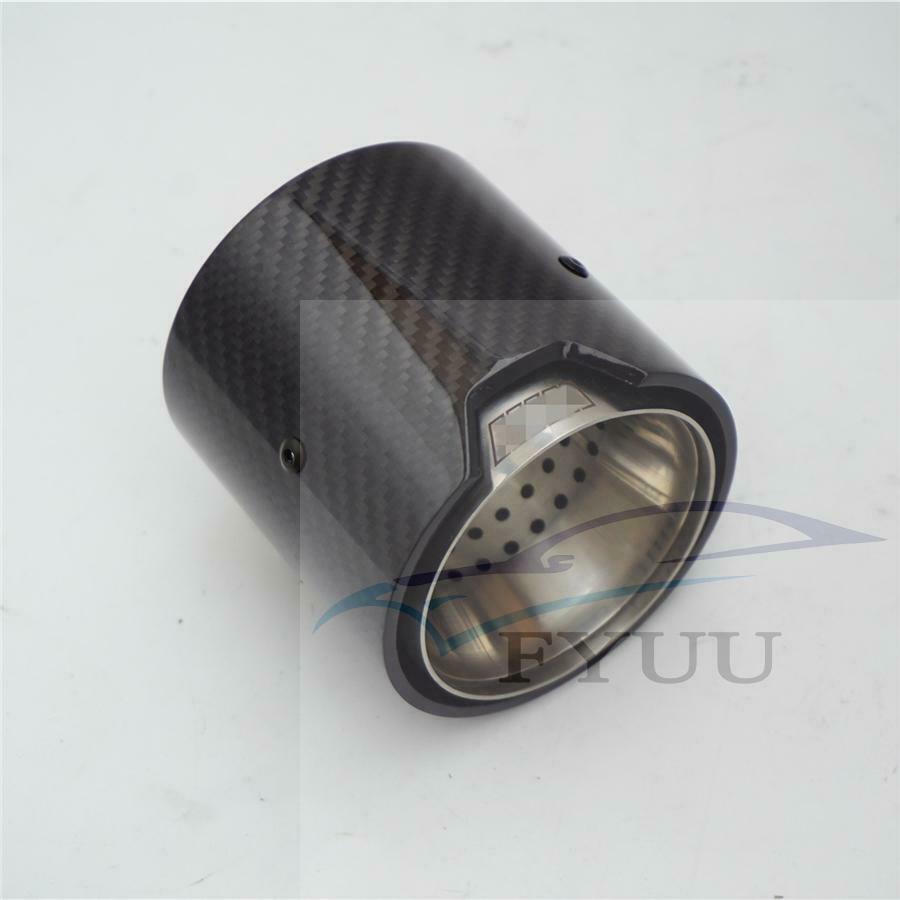 Exhaust Pipe Trim Tip Carbon Fiber Glossy 63MM/2.5" in 93MM/3.66" for BMW 1PCS