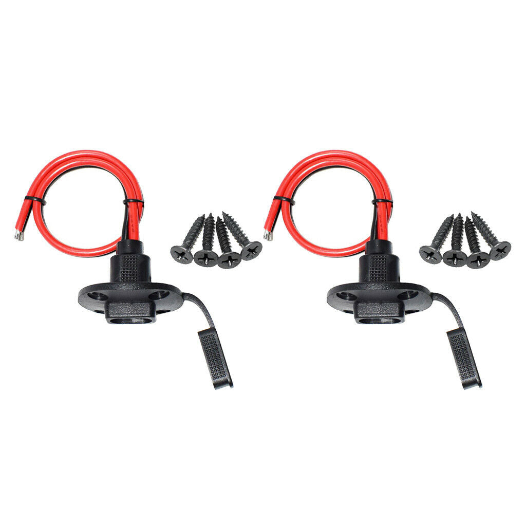 2x Solar Quick Connect 30cm SAE Socket Sidewall Port Cable Battery Charger