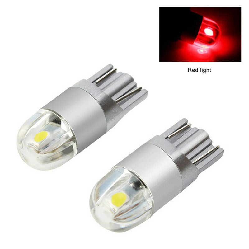 10X Red T10 3030 W5W 194 168 2-SMD LED Reading License Plate Light Side D.l8