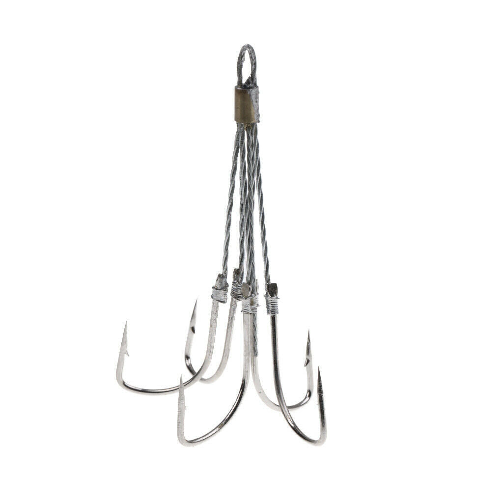 Fishing Hooks 5 Claw Hooks With Elastic Steel Wire Hooks With Barb