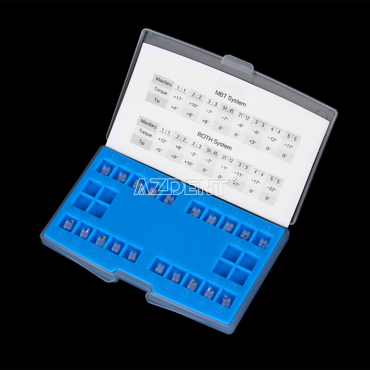 10 x Dental Ortho Brackets MBT.022 3 4 5HK Ceramic Marked Invisible Clear