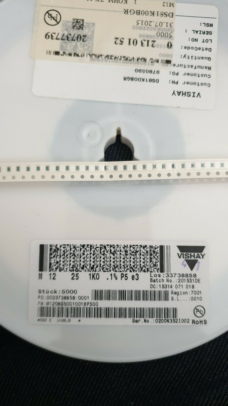 50pcs NEW VISHAY M12 0805 -25 1K 1K0 0.1% TK25 THIN FILM AUDIO RESISTORS! ROHS !
