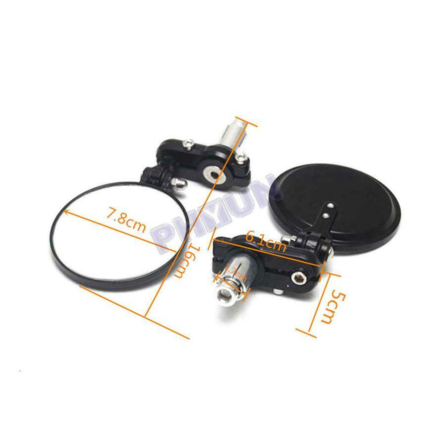 2x Motorcycle Handlebar Mirrors Side Mirrors Foldable Aluminum Alloy w/ Wrench