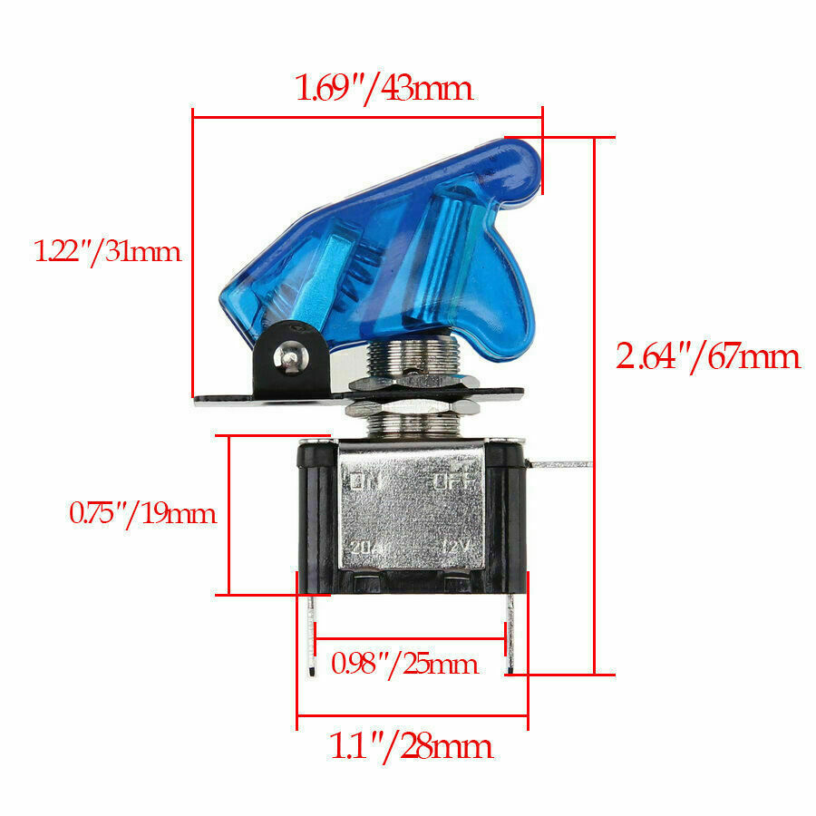 12V 20A Universal Car Blue LED Ignition Engine Start LED Starter Button Switch