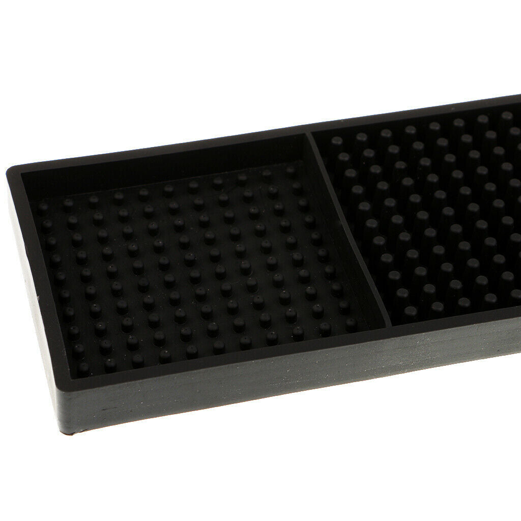 2x Rubber Bar Service Mat Water Proof Bar Mat Cocktail Cup Coaster Tool 8x58CM