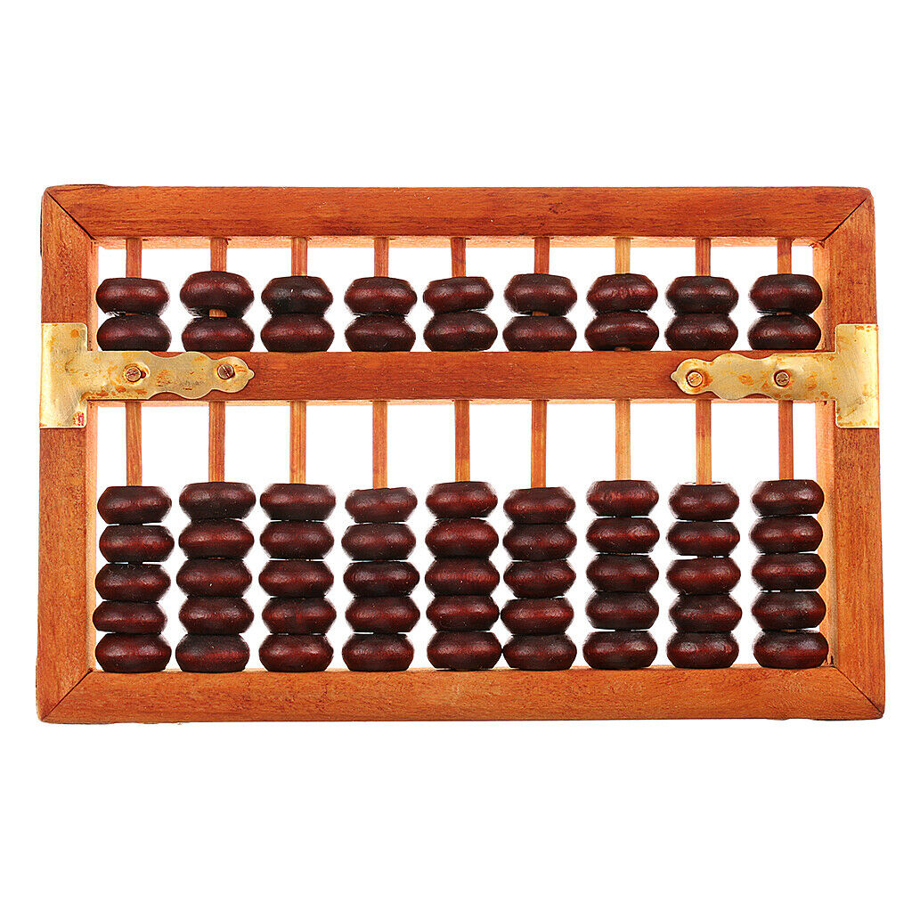 9 Digit Rods Standard Abacus Wooden Soroban, Chinese Calculator Counting Tool