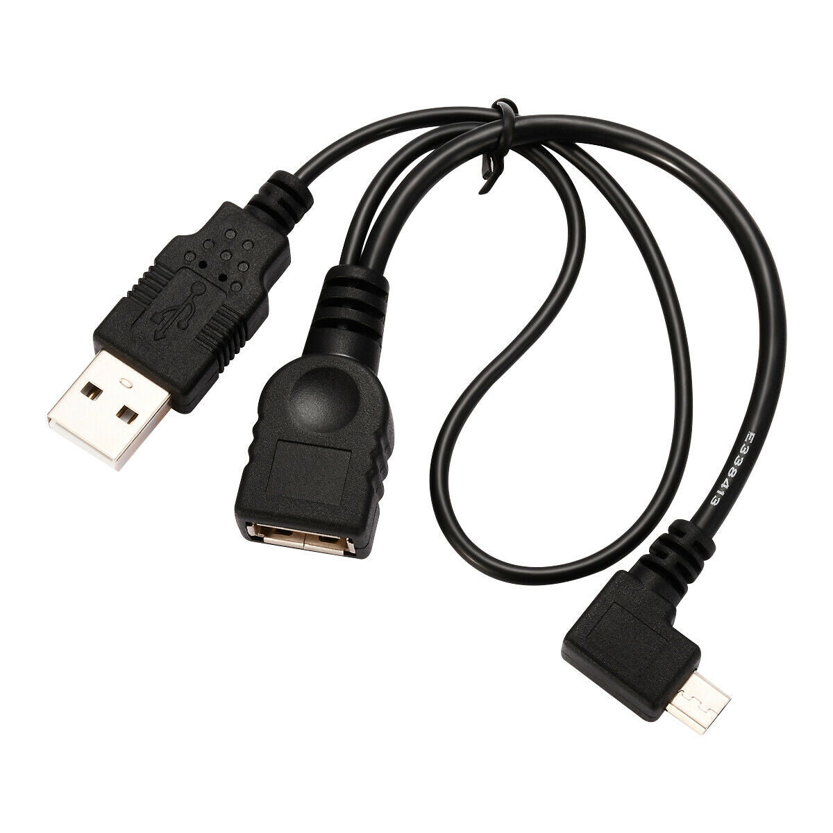 Micro USB Male to USB Female Host OTG Cable with USB Power Cable Y-SplitterHN US