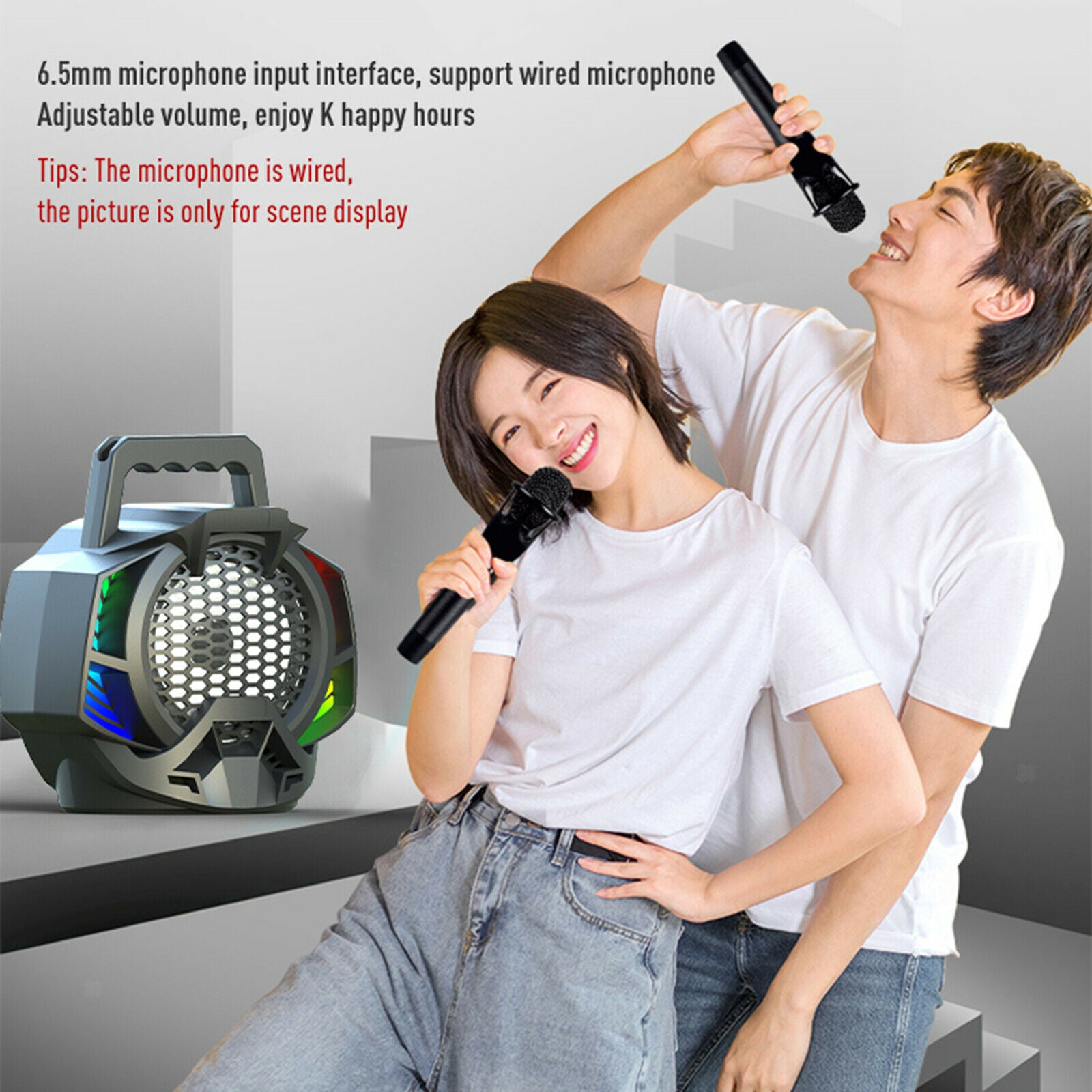 Portable Disco Bluetooth Speaker Rechargeable with MIC HD Sound for Teaching