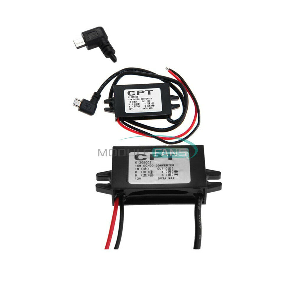 Micro USB Waterproof DC-DC Converter 3A 12V to 5V Step Down Power Supply Module