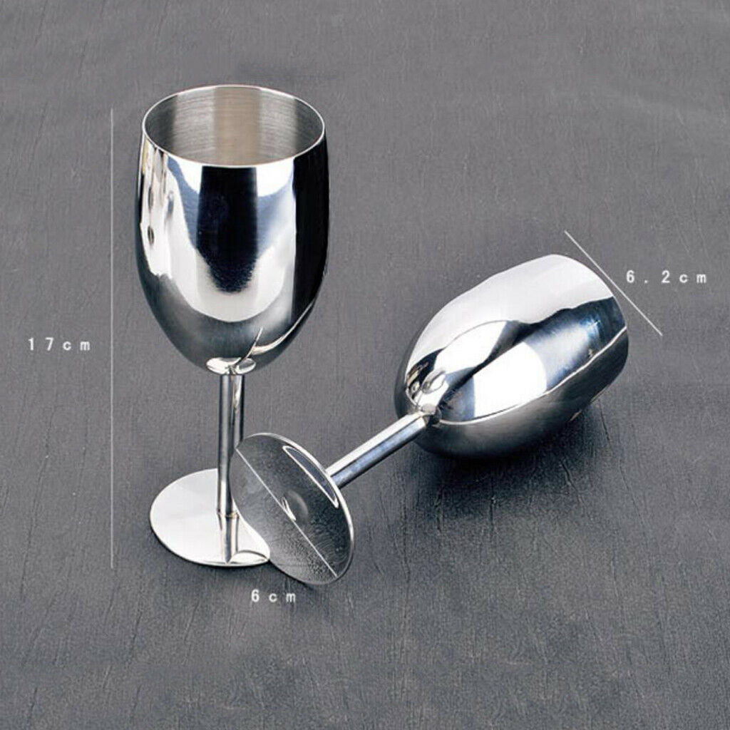 4pcs Champagne Stemmed Glass Top Cup Wine Tableware Home Kitchen Table Stainless