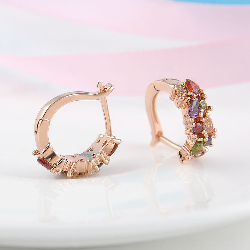 Newest Hot Colorful Crystal Women Elegant Rhinestone Plated Ear Stud Earrings