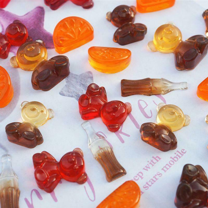 4 Pieces Silicone Fruit Mold DIY Craft Cola Bear Mould Mandarin Orange Slice