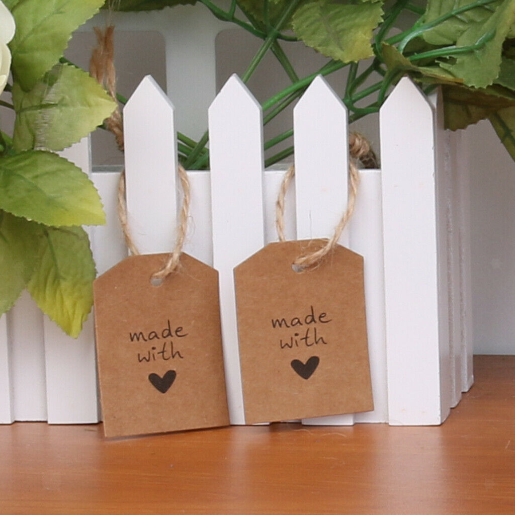 100x Made with Love gift tags tags tags hang tags brown