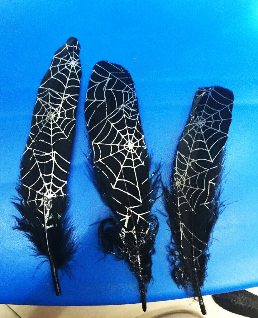 Spider web style 100 pcs beautiful natural Goose feather 15-20cm/6-8 inch