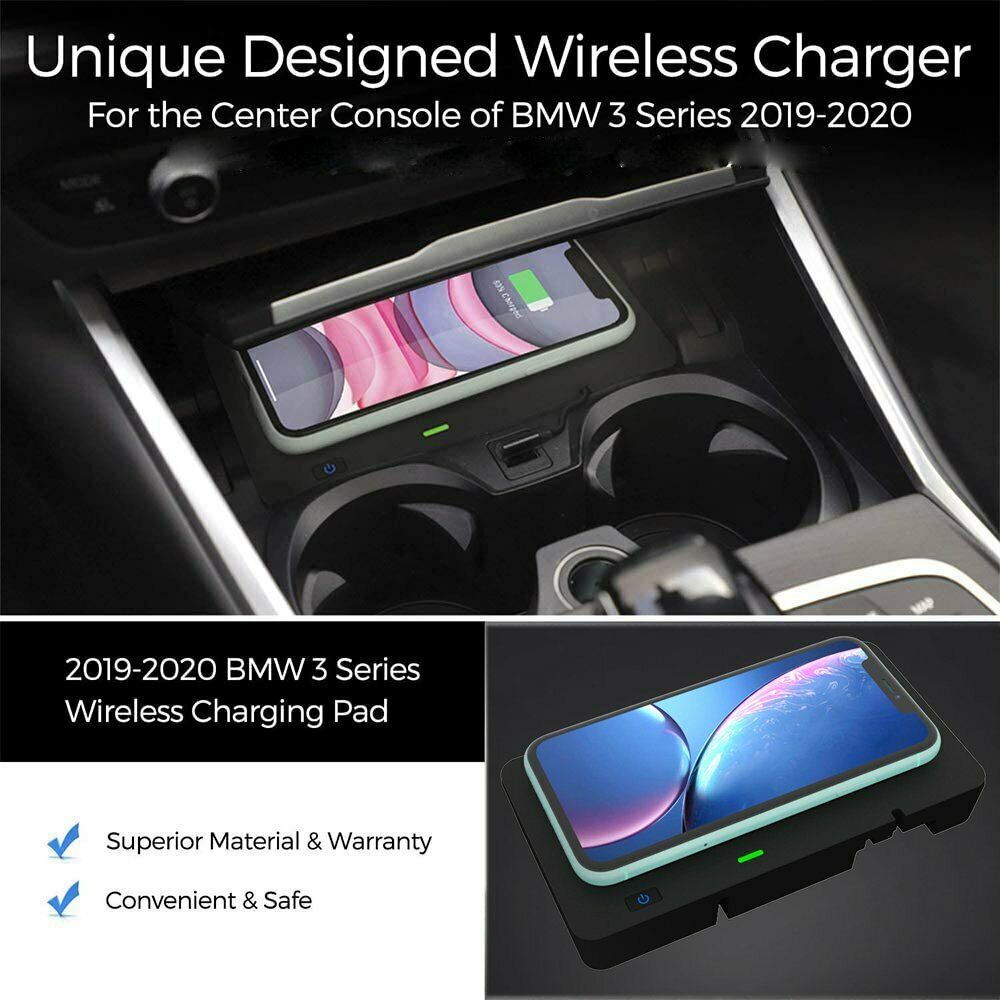Qi Wireless Fast Charging Pad Mat Center Console for BMW 3 Series G20 2019 2020