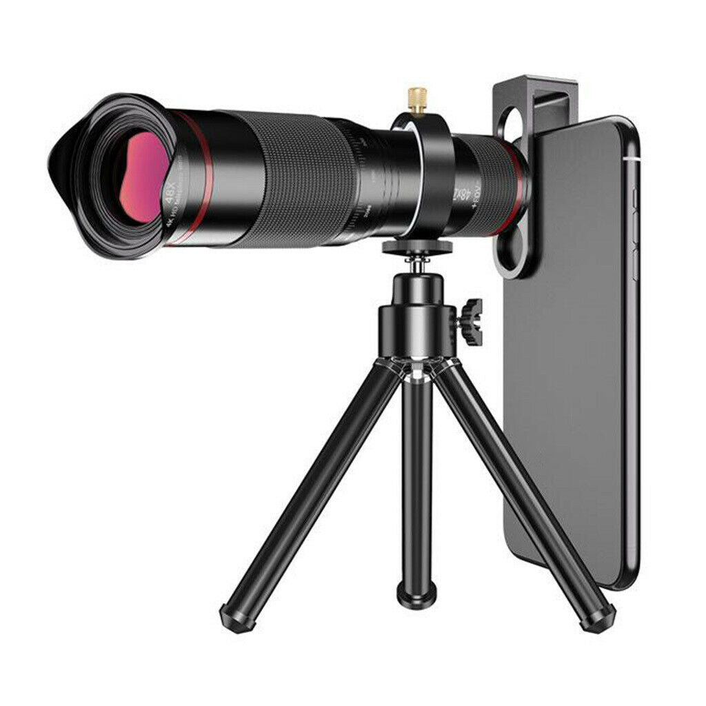 48X Clip-On Telescope Telephoto Camera Smartphone Lens Kit with Mini Tripod