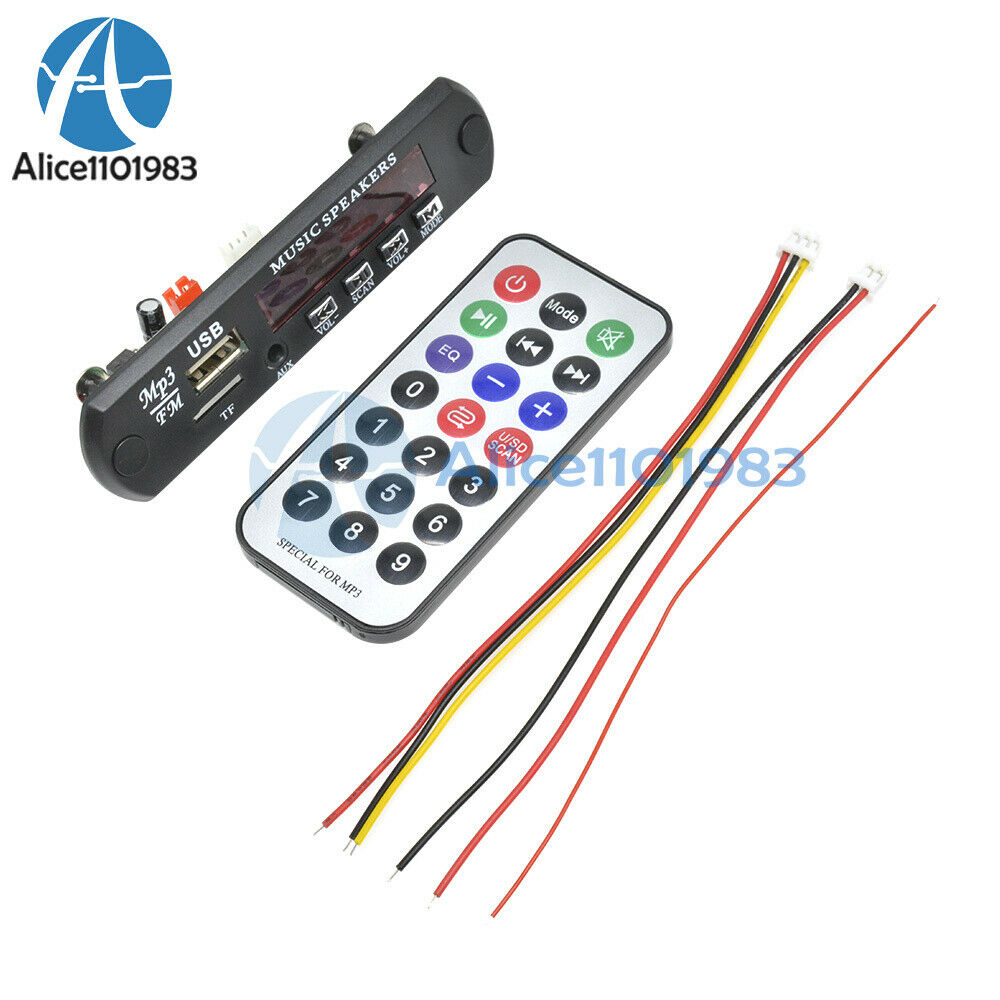 DC 5/12V AUX Car MP3 WMA Decoder Board USB TF Remote SD FM Radio for Car