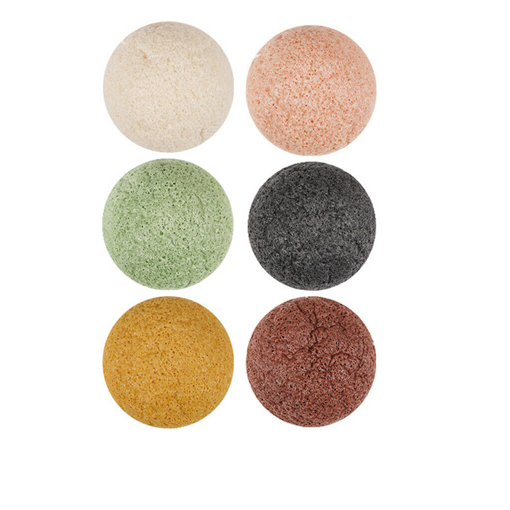 Set of 6 Konjac facial sponges Natural cleansing sponges