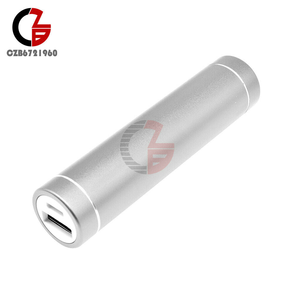 Multicolor Cylinder Power Bank Battery Shell 1x18650 Case With USB Charging Port