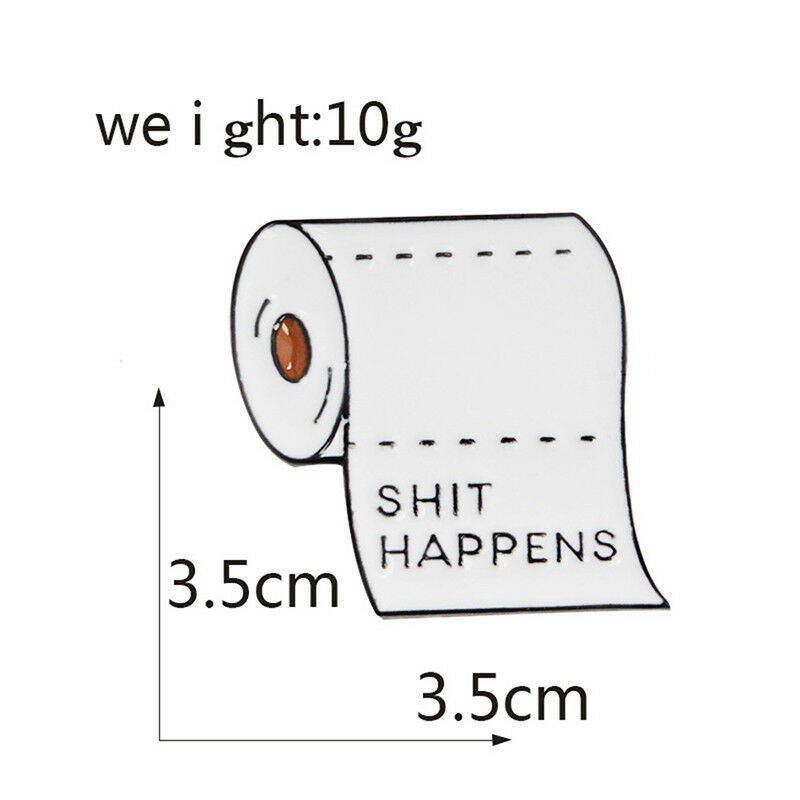 Cute Bathroom Roll Paper Corsage Enamel Brooch Pin Badge Shirt Lapel Colla.l8