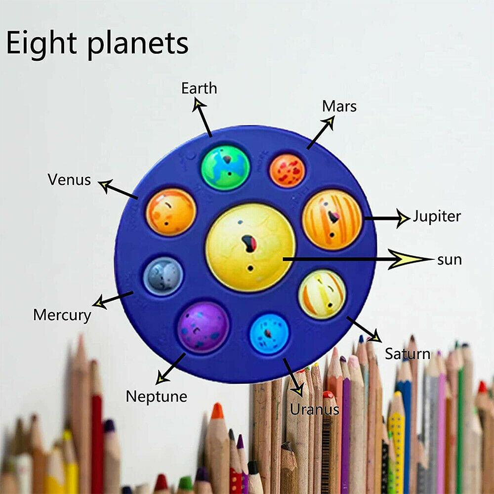 Eight Planets Solar System Simple Dimple Fidget Sensory Toys Baby Stress Relief