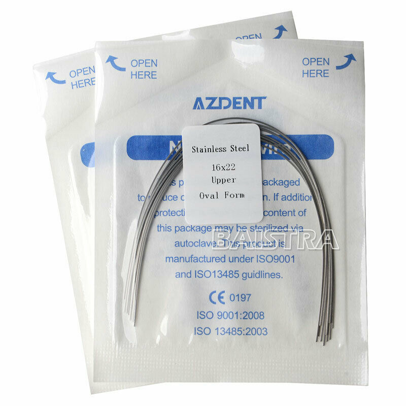 50X Dental Ortho Stainless Steel Rectangular Arch Wires 16x22 Upper Ovoid Form