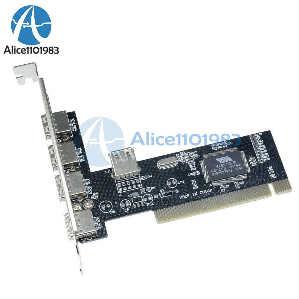 New High Speed 480Mbps 5 Port USB 2.0 PCI Hub Card Controller Adapter Module