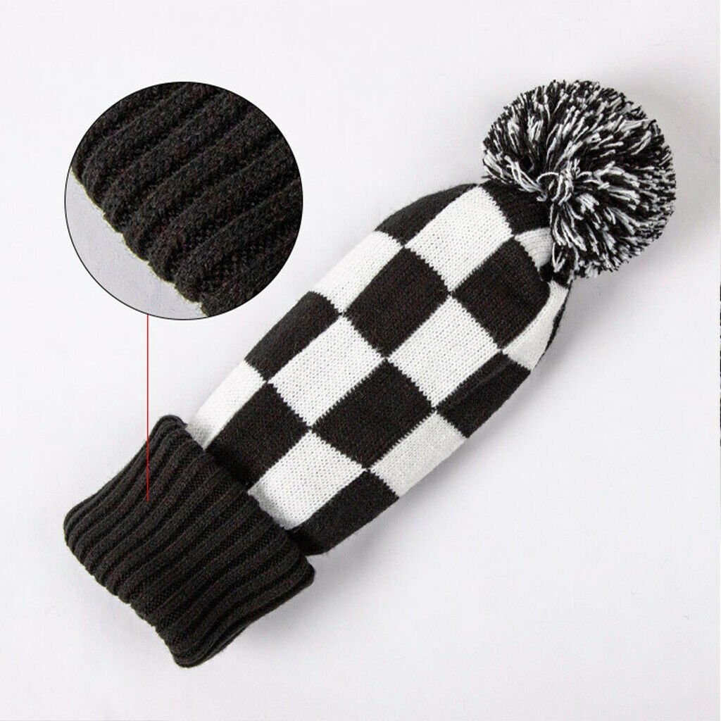 3x Knitting Wood Head Cover Pom Pom Driver No.1 3 5 Fairway Wood Headcover