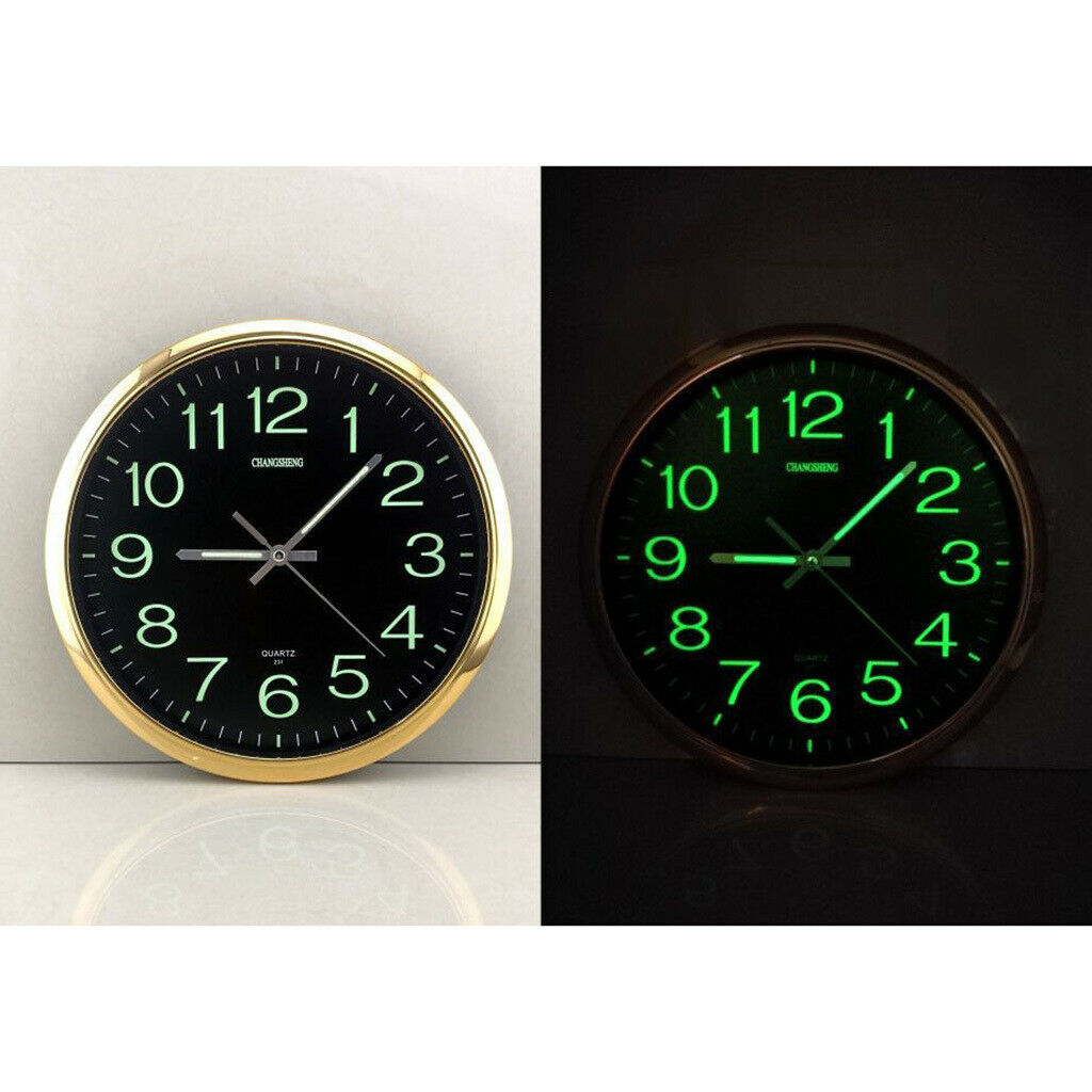 Modern Large Round Luminous Wall Clock with Night Light Silent Decoration